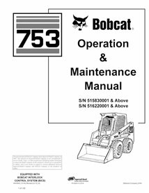 BOBCAT-6900969 Bobcat 753 skid loader pdf manuel d'utilisation et d'entretien
