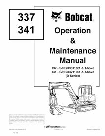 BOBCAT-6901022-OM Manual de operação e manutenção da escavadeira compacta Bobcat 337, 441