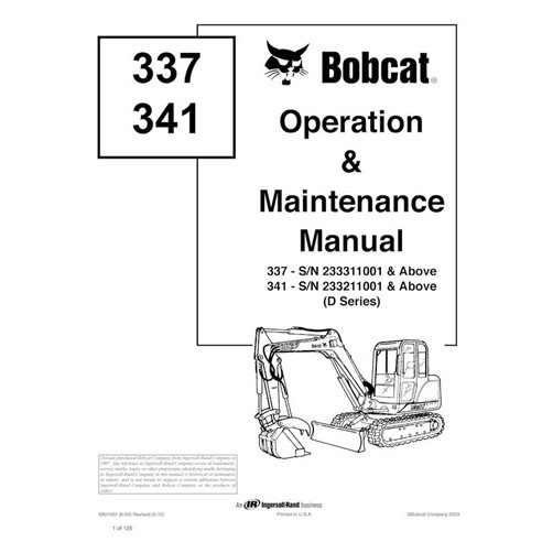 BOBCAT-6901022-OM Bobcat 337, 441 compact excavator pdf operation and maintenance manual