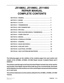 Case Ih JX1080U / JX1090U / JX1100U tractor repair manual - Case IH manuals - CASE-87054728