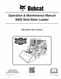 BOBCAT-S650-6990770 Bobcat S650 skid steer loader pdf operation & maintenance manual