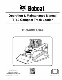 BOBCAT-T180-6989617 Bobcat T180 cargadora compacta con orugas pdf manual de operación y mantenimiento