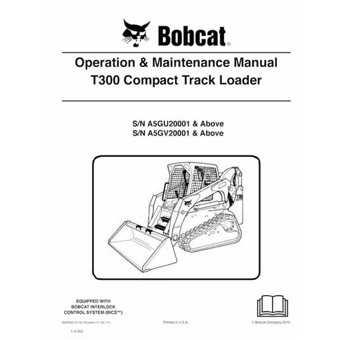 BOBCAT-T300-6987005 Carregadeira de esteira compacta Bobcat T300 manual de operação e manutenção em pdf