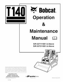 BOBCAT-T140-6903138 Bobcat T140 cargadora compacta de orugas pdf manual de operación y mantenimiento