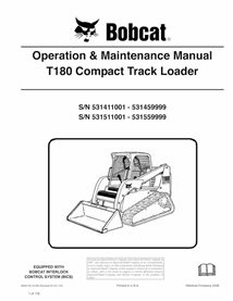 BOBCAT-T180-6904140 Bobcat T180 compact track loader pdf operation & maintenance manual