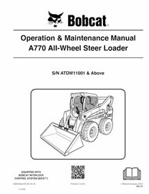 BOBCAT-A770-6990244 Bobcat A770 skid steer loader pdf operation & maintenance manual