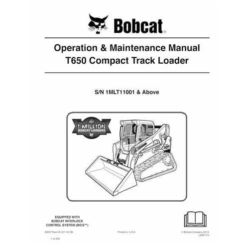 BOBCAT-T650-6990776 Manual de operación y mantenimiento en pdf del cargador compacto de orugas Bobcat T650