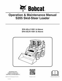 BOBCAT-S205-6987013 Bobcat S205 skid steer loader pdf operation & maintenance manual