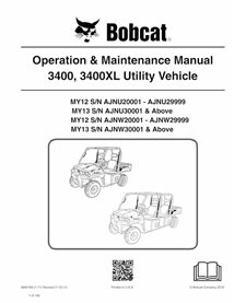 BOBCAT-3400-6990189 Bobcat 3400, 3400XL vehículo utilitario pdf manual de operación y mantenimiento