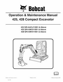 BOBCAT-6986951-OM Manual de operação e manutenção da escavadeira compacta Bobcat 425