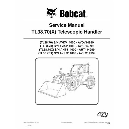 BOBCAT-TL3870-7283170 Bobcat TL3870, TL3870X manipulador telescópico pdf manual de serviço