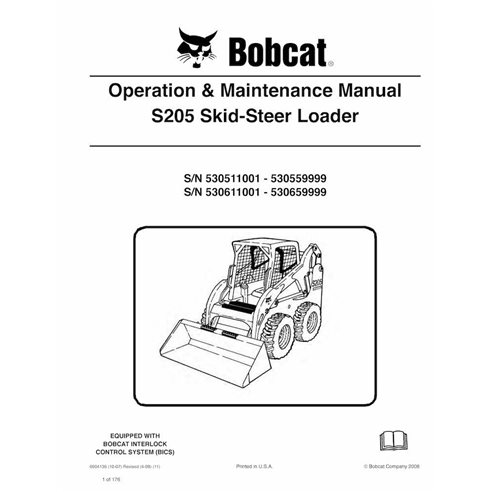 BOBCAT-S205-6904136 Bobcat S205 skid steer loader pdf operation & maintenance manual