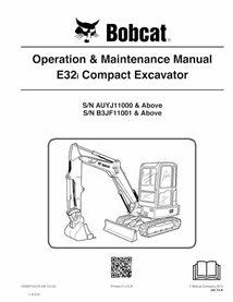 BOBCAT-E32i-7243877 Bobcat E32i excavadora compacta pdf manual de operación y mantenimiento