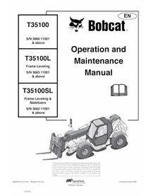 BOBCAT-T35100-4852220 Bobcat T35100, T35100L, T35100SL chariot télescopique pdf manuel d'utilisation et d'entretien