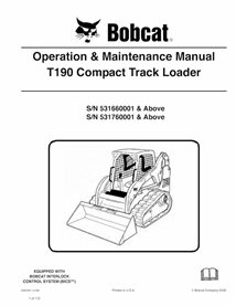 BOBCAT-T190-6987001 Carregadeira de esteira compacta Bobcat T190 manual de operação e manutenção em pdf