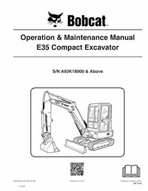BOBCAT-E35-6990442 Manuel d'utilisation et d'entretien de la pelle compacte Bobcat E35 pdf