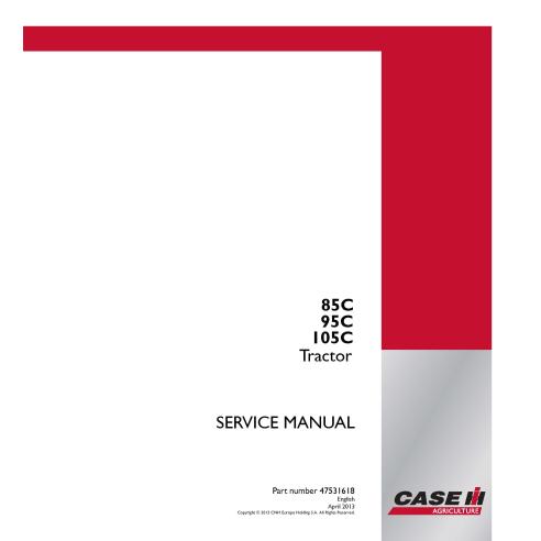 Manual de servicio del tractor Case Ih 85C / 95C / 105C - Case IH manuales - CASE-47531618