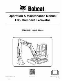 BOBCAT-E35i-6990760 Manual de operação e manutenção da escavadeira compacta Bobcat E35i
