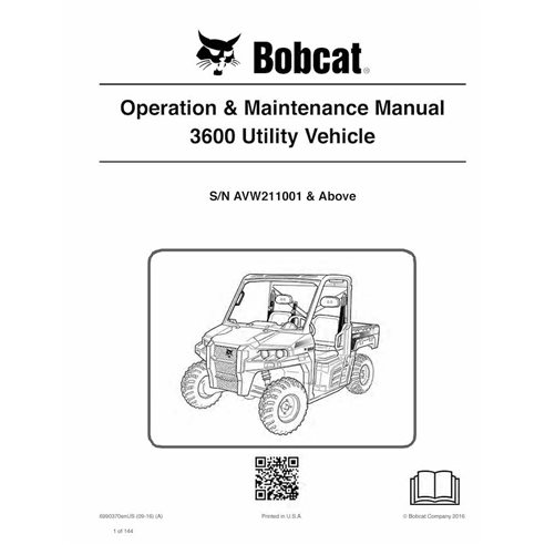 BOBCAT-3600-6990370 Manual de operação e manutenção do veículo utilitário Bobcat 3600 pdf