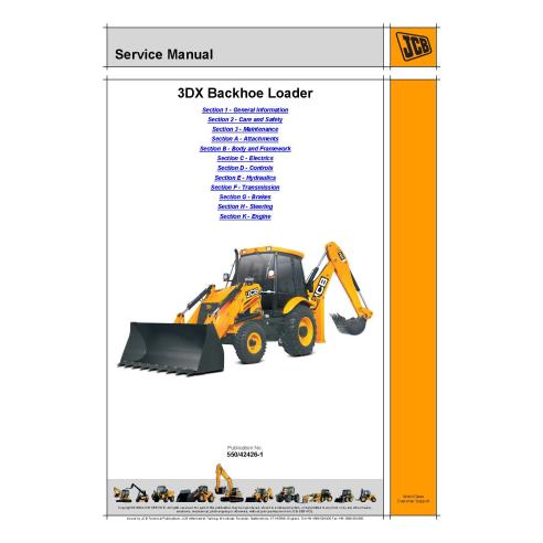 Manual de serviço da retroescavadeira Jcb 3DX - JCB manuais - JCB-550-42426