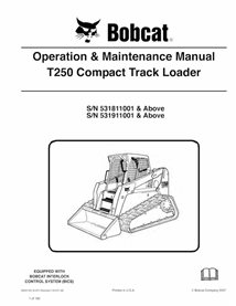 BOBCAT-T250-6904162 Bobcat T250 cargadora compacta con orugas pdf manual de operación y mantenimiento