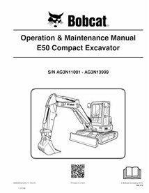 BOBCAT-E50-6989440 Manuel d'utilisation et d'entretien de la pelle compacte Bobcat E50 pdf