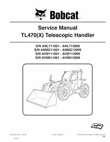 BOBCAT-TL470-6990103 Manipulador telescópico Bobcat TL470, TL470X pdf manual de serviço