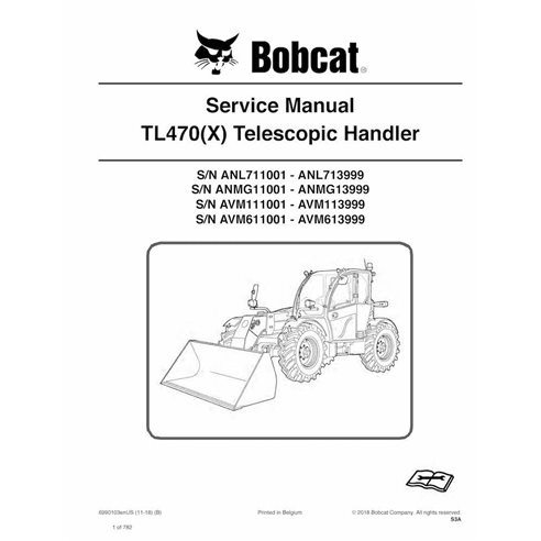 BOBCAT-TL470-6990103 Bobcat TL470, TL470X manipulador telescópico pdf manual de servicio