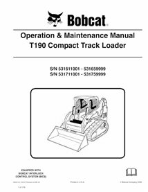 BOBCAT-T190-6904144 Bobcat T190 cargadora compacta de orugas pdf manual de operación y mantenimiento