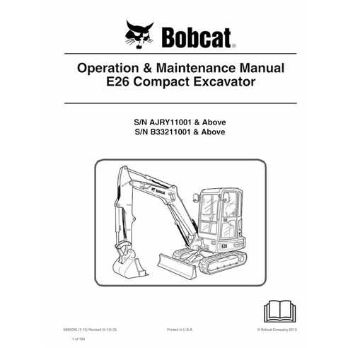BOBCAT-E26-6990096 Manuel d'utilisation et d'entretien de la pelle compacte Bobcat E26 pdf