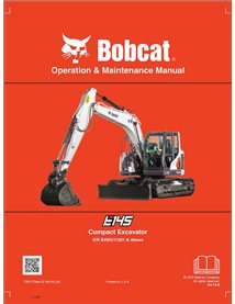 BOBCAT-E145-7387075-OM Manual de operación y mantenimiento de la excavadora compacta Bobcat E145 en pdf.