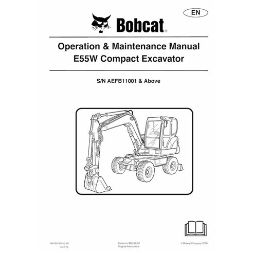 BOBCAT-E55W-6987390 Manuel d'utilisation et d'entretien de la pelle compacte Bobcat E55W pdf
