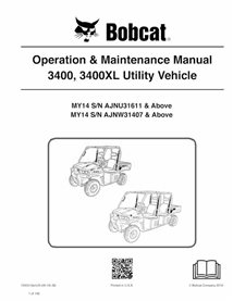 BOBCAT-3400-7245513 Bobcat 3400, 3400XL MY14 vehículo utilitario pdf manual de operación y mantenimiento
