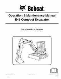 BOBCAT-E45-7300139 Bobcat E45 excavadora compacta pdf manual de operación y mantenimiento