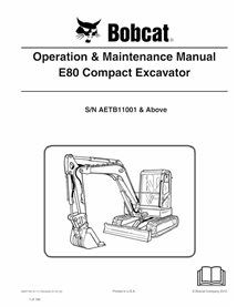 BOBCAT-E80-6987193 Bobcat E80 excavadora compacta pdf manual de operación y mantenimiento