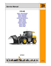 Manual de serviço do manipulador telescópico Jcb 516-40 - JCB manuais - JCB-9813-4600