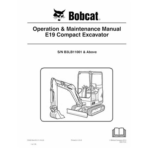 BOBCAT-E19-7256913 Manual de operação e manutenção da escavadeira compacta Bobcat E19