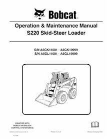 BOBCAT-S220-6986970 Bobcat S220 cargador de dirección deslizante pdf manual de operación y mantenimiento