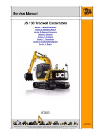 Manual de serviço da escavadeira Jcb JS130 - JCB manuais - JCB-9813-4100