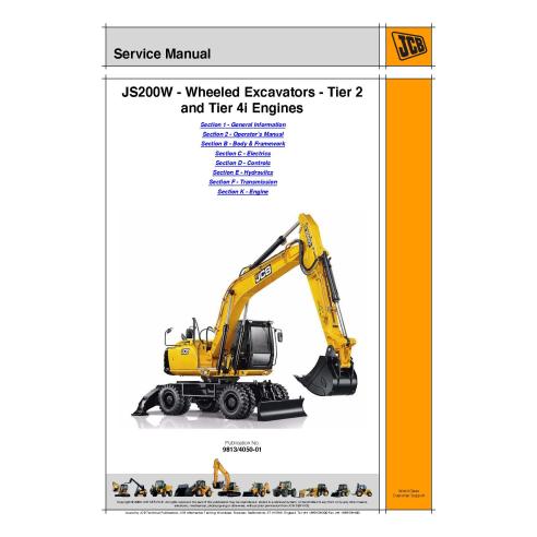 Manuel d'entretien de l'excavatrice JCB JS200W - JCB manuels - JCB-9813-4050