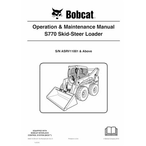 BOBCAT-S770-6990110 Bobcat S770 chargeuse compacte pdf manuel d'utilisation et d'entretien