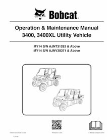 BOBCAT-3400-7245511 Bobcat 3400, 3400XL MY14 utility vehicle pdf operation & maintenance manual