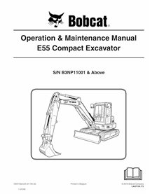 BOBCAT-E55-7300143 Manuel d'utilisation et d'entretien de la pelle compacte Bobcat E55 pdf