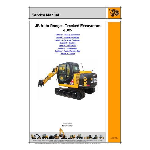 Manual de servicio de la excavadora Jcb JS85 - JCB manuales