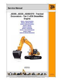 Jcb JS300, / JS330 / JS370 Tier 2 excavator service manual - JCB manuals - JCB-9813-2750