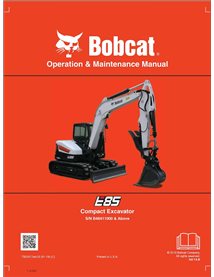 BOBCAT-E85-7320317 Manuel d'utilisation et d'entretien de la pelle compacte Bobcat E85 pdf