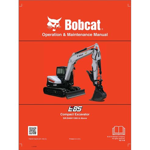 BOBCAT-E85-7320317 Bobcat E85 compact excavator pdf operation & maintenance manual