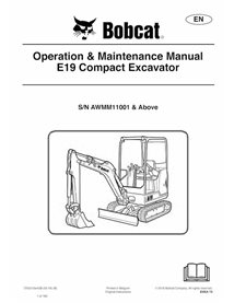 BOBCAT-E19-7255012 Manual de operação e manutenção da escavadeira compacta Bobcat E19