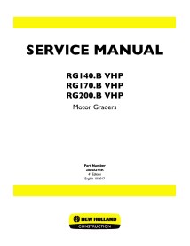 Manual de servicio de la motoniveladora New Holland RG140.B / RG170.B / RG200.B VHP - New Holland Construcción manuales - NH-...