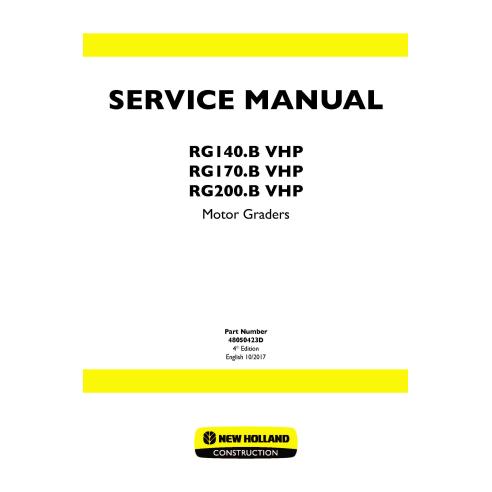 Manual de servicio de la motoniveladora New Holland RG140.B / RG170.B / RG200.B VHP - Construcción New Holland manuales